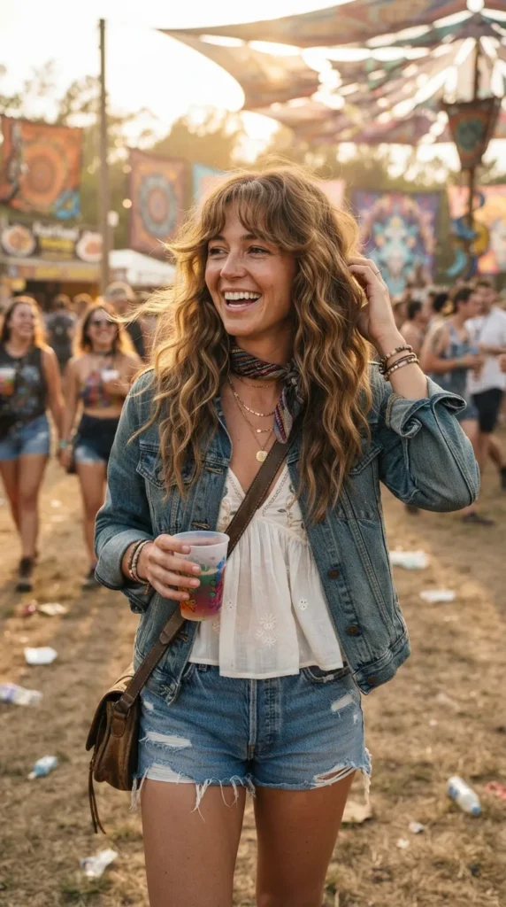 wispy bangs beach waves